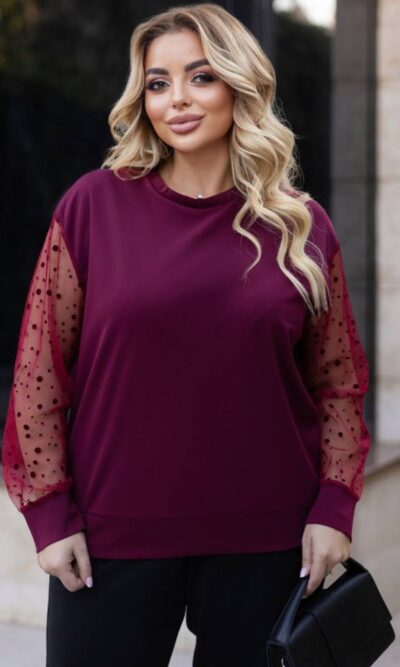 Блуза жіноча, від 48 до 62 р, стильна, з мереживними рукавами