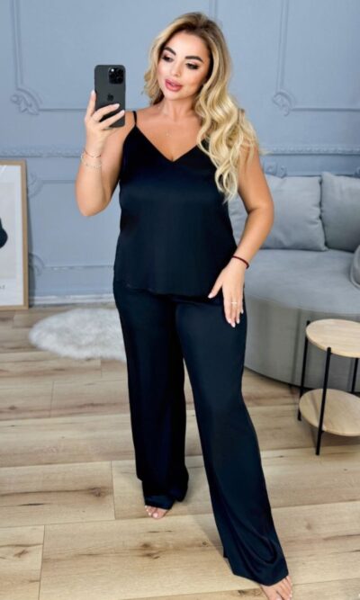 Піжама жіноча, шовкова, від 48 до 58р , комплект майка та штани вільного крою