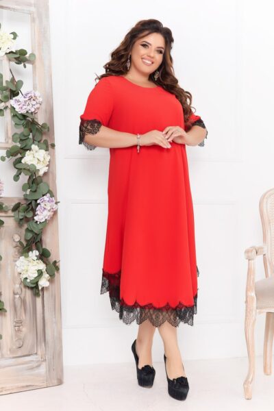 Сукня жіноча, легкий софт, від 48 до 66 р, силует трапеція, з мереживом