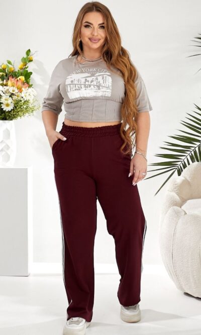 Штани жіночі, спортивні, від 48 до 58р, з лампасами, прямого силуету