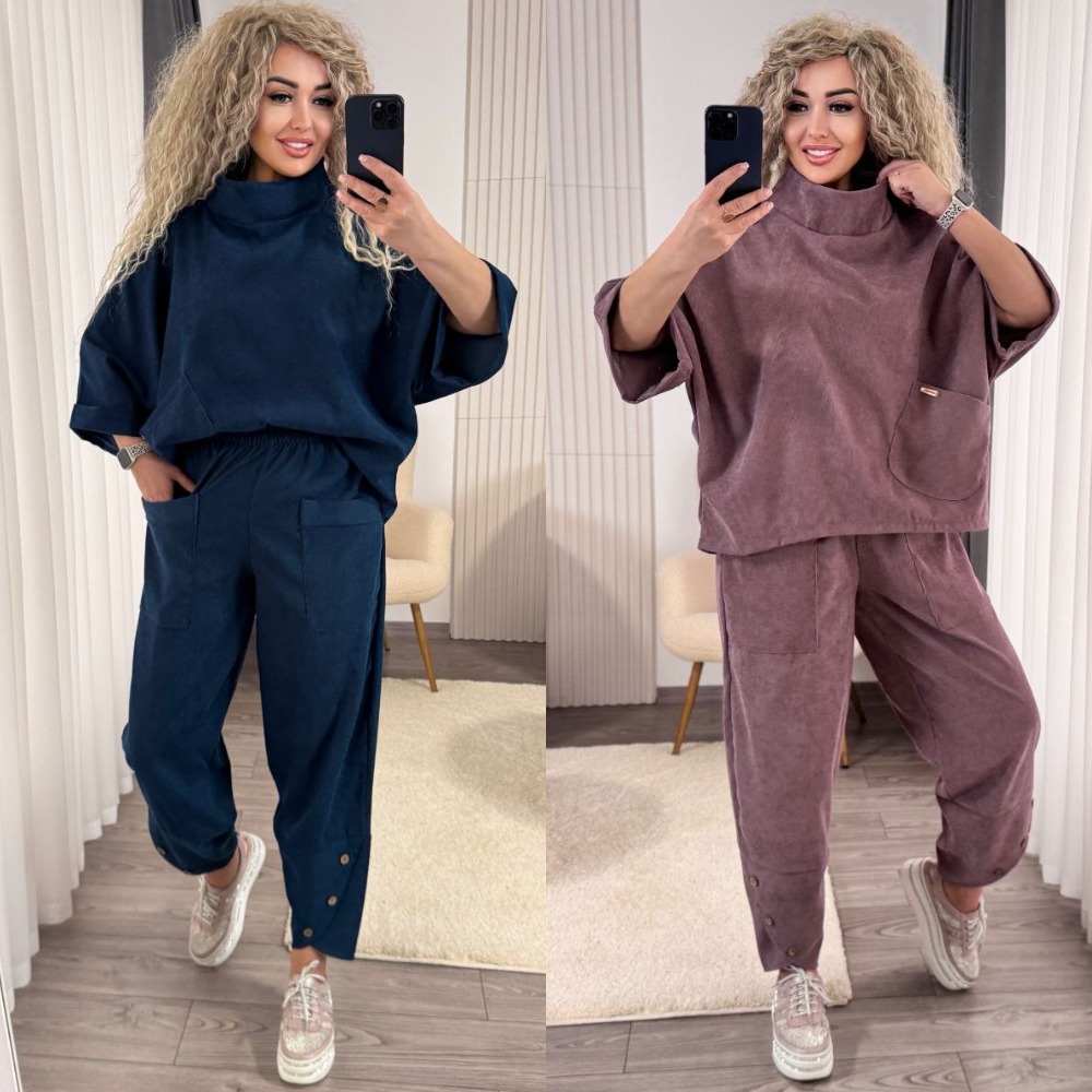 Костюм жіночий, брючний, вельветовий, від 42 до 64 р