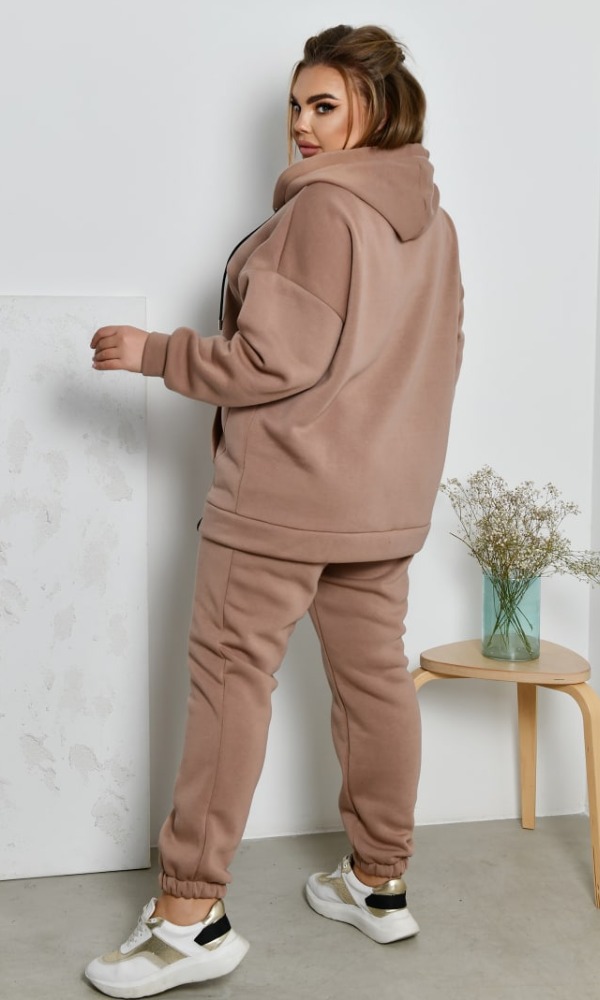 Костюм жіночий, теплий на флісі, від 48 до 66 р, з капюшоном, на блискавці