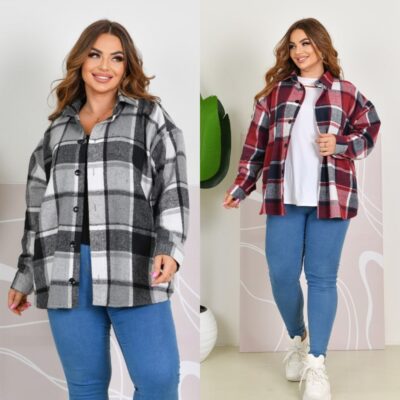 Сорочка жіноча, від 48 до 66р, тепла кашемір-байка, у клітину