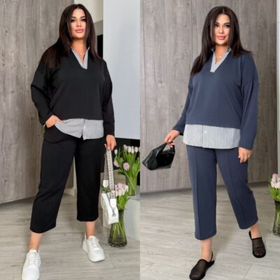 Костюм жіночий, від 48 до 62р, з імітацією сорочки