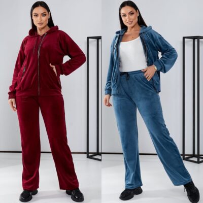 Костюм жіночий, від 48 до 58р, велюровий, з капюшоном