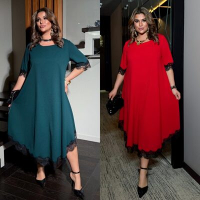 Сукня жіноча, від 52 до 66р, по рукавам та низу декорована чорним мереживом