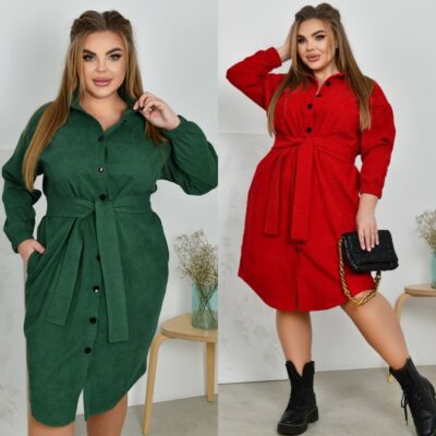 Сукня-сорочка жіноча, вельветова, від 52 до 66 р, прямого силуету