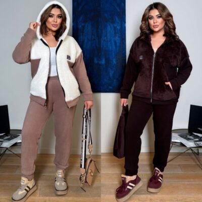 Костюм жіночий, від 48 до 58р, полар фліс та двостороння махра тедди