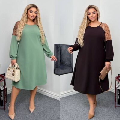 Сукня жіноча, від 48 до 62р, трапеція, рукава з мереживною вставкою