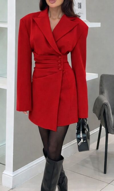 Сукня-піджак жіноча, коротка, до 48 р, об'єм талії регулюється шнурівкою