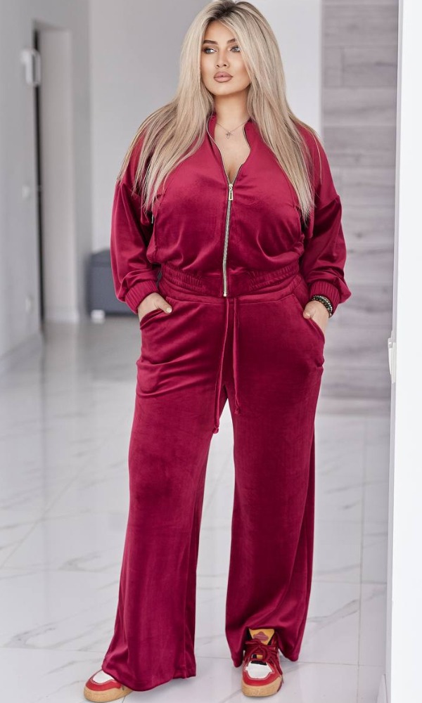 Костюм жіночий, велюровий, від 50 до 64р, кофта oversize та широкі штани