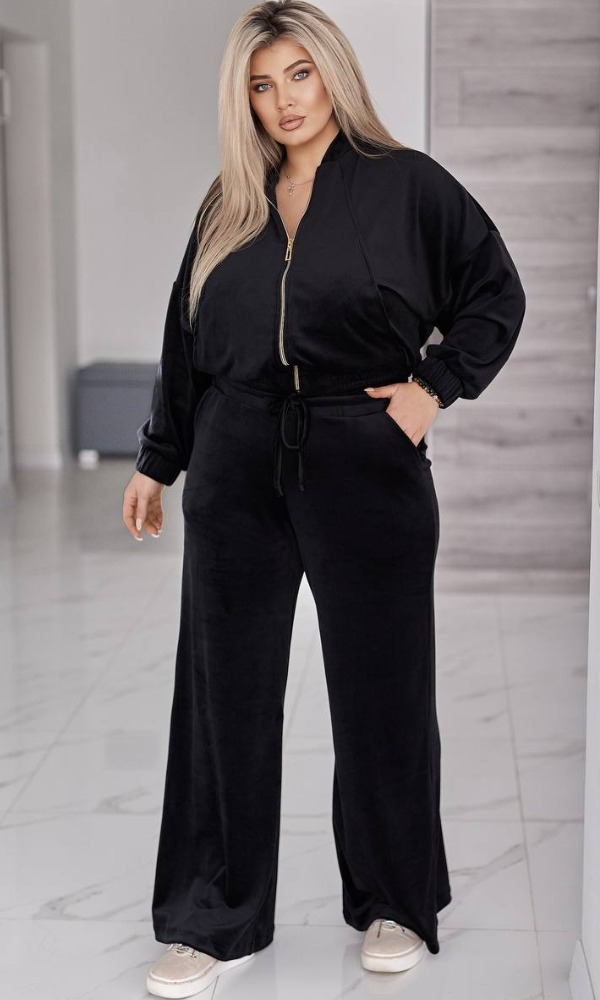 Костюм жіночий, велюровий, від 50 до 64р, кофта oversize та широкі штани