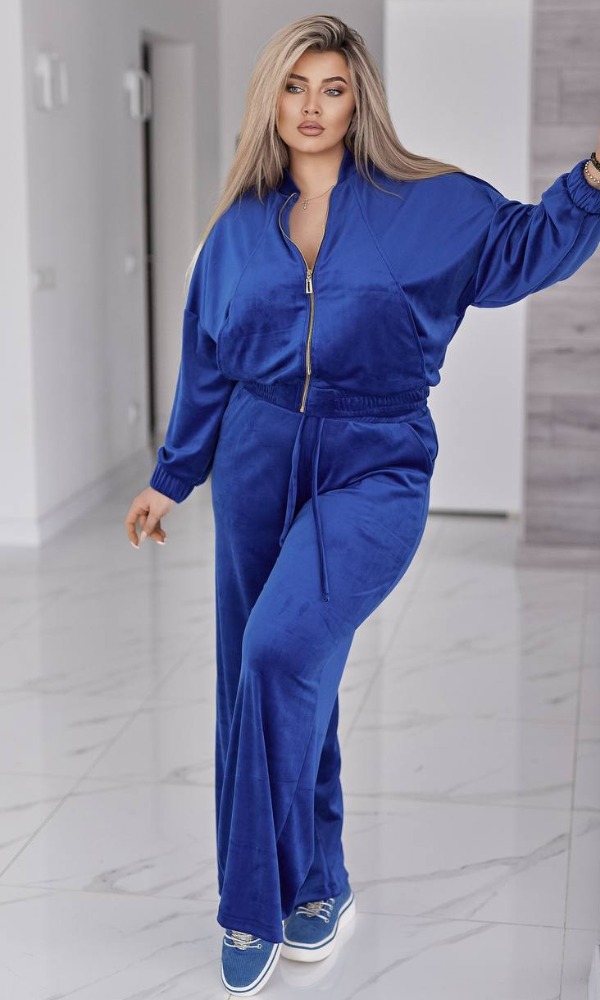 Костюм жіночий, велюровий, від 50 до 64р, кофта oversize та широкі штани