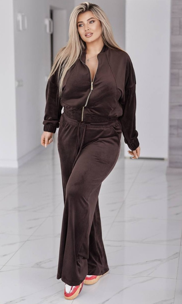 Костюм жіночий, велюровий, від 50 до 64р, кофта oversize та широкі штани