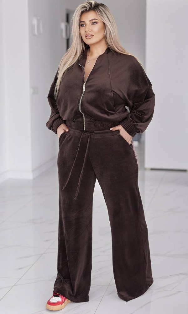 Костюм жіночий, велюровий, від 50 до 64р, кофта oversize та широкі штани