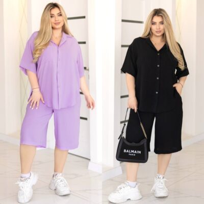 Костюм жіночий, легкий, сорочка та шорти-бермуди, (р. 48-62)