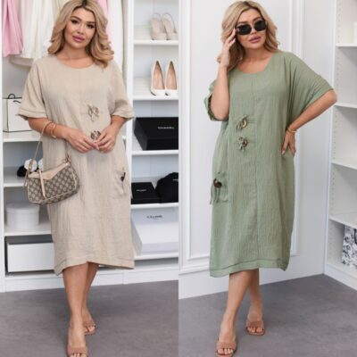 Сукня жіноча, літня, молодіжна, лляна, офісна, (р. 48-58)