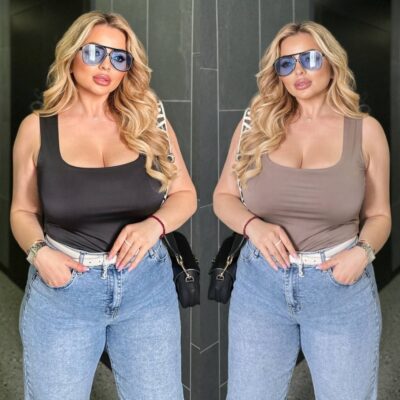 Майка жіноча, з декольте, трикотажна, (р. 48-58)